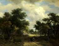 Meindert Hobbema - A Road winding past Cottages